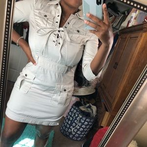 A tan Armani exchange army dress.